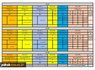 برنامه زمان بندی حذف و اضافه نیمسال 991