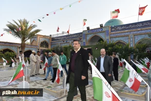 حضور رئیس دانشگاه فنی و حرفه‌ای و معاون فرهنگی و دانشجویی در زیارتگاه شهدای هویزه و اردوی معنوی راهیان نور 2