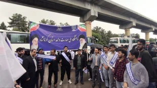 حضور پر شور کارکنان، اساتید و دانشجویان دانشگاه ملی مهارت استان کرمانشاه در مراسم استقبال از سفر رئیس جمهور 9